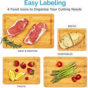 2023 vente chaude ensemble de planche à découper en bois de bambou avec ustensile de support pour la cuisine - Product Image 3