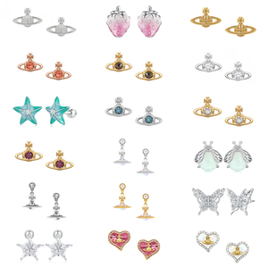 Rose Gold Plated Sterling Silver Saturn <b>Tassel</b> Stud <b>Earrings</b> Zircon Pearl Inlaid Cute Trendy Wedding Gift Jewelry - Product Image 1