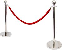 Poteau de délimitation Oscar Deluxe en acier inoxydable pour tapis rouge avec corde, hauteur 1000 mm, protection IP10