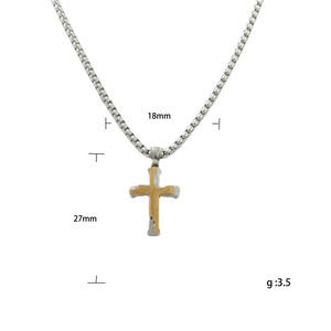Men's Stainless Steel <b>Cross</b> Pendant Necklace Geometric Design Punk Style 120194 - Product Image 5