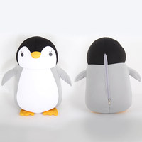 Nouvelle arrivée dessin animé pingouin poupée en forme de U oreiller tricoté Anti-apnée amovible avion hôtel Camping mémoire Massage refroidissement