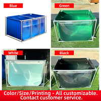 Bassin d'aquaculture mobile - Grand bassin d'élevage de poissons pliable en PVC avec support