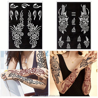 2024 pochoir de tatouage au henné temporaire personnalisé pour dessin de fleurs faisant pochoir tatouage au henné pochoir pochoirs au henné Fullhand autocollant