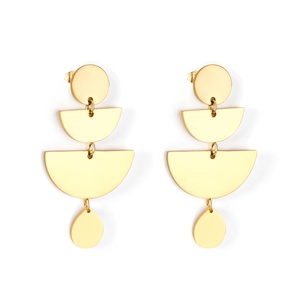 Boucles d'oreilles pendantes en acier inoxydable 316L, design bijoux, style africain exagéré, pour femmes - Product Image 1
