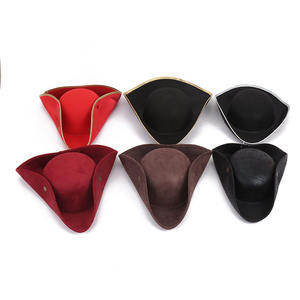 Stampa Logo personalizzata novità Cosplay Unisex medievale in feltro tricorno cappello <span class=keywords><strong>pirata</strong></span> <span class=keywords><strong>accessori</strong></span> <span class=keywords><strong>Costume</strong></span> festa di Halloween - Product Image 2