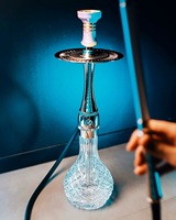 Nouvelle mode narguilé russe ensemble de shisha de haute qualité narguilé à lame unique ensemble de narguilé de luxe en aluminium argenté