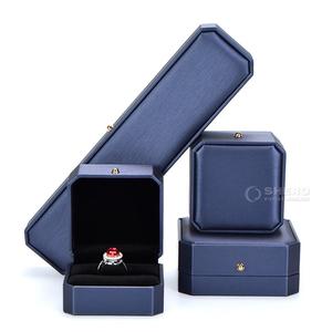 Whole Blue Red Green Custom Premium Brushed PU Leather Boxes for Necklace Bracelet <b>Ring</b> Earrings Boxes Jewelry Box - Product Image 1