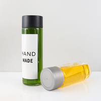 Bouteille en verre transparente cylindrique vide avec bouchon en plastique, étiquette personnalisée, 250 ml, 350 ml, 500 ml, 1000 ml, contenant d'emballage pour boissons