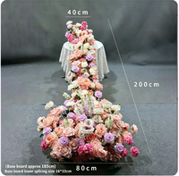 Premium-Qualität Hochzeitsdekoration Blumen-Hintergrund Hängende Blumenvorhänge Seiden-Kunstblumen Rosenwand-Läufer
