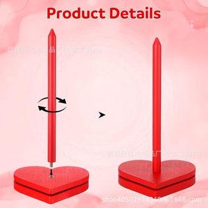 Wooden Yarn Rack <b>Heart</b> Shaped Rotatable Spool Stand Desktop Knitting Tool Red Durable - Product Image 4