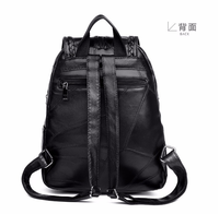 Sac à dos décontracté noir en PU pour femme, tendance, avec pompon, imperméable, pour l'école, les voyages et l'ordinateur – Grande Vente Mode