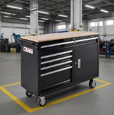 Banc de travail professionnel robuste avec chariot à outils roulant, armoire auxiliaire pour outils, boîte de rangement pour mécaniciens et garages - Product Image 5