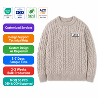 Pull en tricot décontracté pour homme personnalisé ODM/OEM - Épais, chaud, col rond, résistant aux plis et respirant
