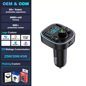 Lecteur <span class=keywords><strong>MP3</strong></span> portable mains libres pour voiture avec transmetteur FM, double USB à charge rapide, micro intégré et chargeur de voiture pour 5.0 - Product Image 2