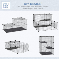 Vente flash : Cage pour animaux de compagnie en métal à 3 niveaux, détachable, grande, pour lapins, enclos modulaire combinable pour petits animaux