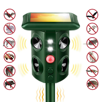 Répulsif Solaire Ultrasonique pour Oiseaux et Animaux, 360 Degrés, Personnalisé, Résistant aux Intempéries, 4 Haut-parleurs, pour Jardin