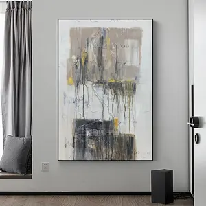 Lukisan minyak abstrak gaya Modern kualitas tinggi dilukis tangan di kanvas dekorasi rumah untuk ruang tamu