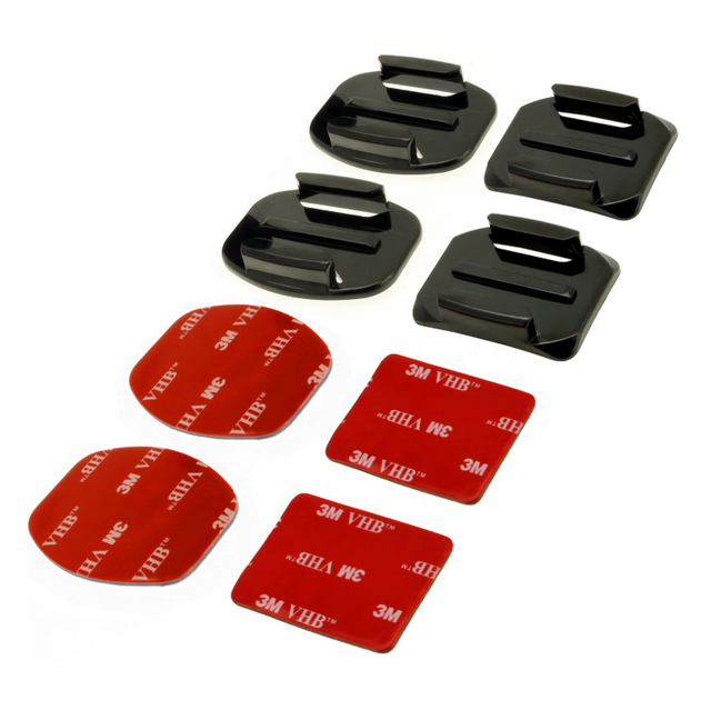 2X Curved 2X Flat for GoPro Camera Mounts 3M Adhesive Sticky PadsTape for Helmet Car Accessory Mounting for Action Sports