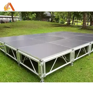 Plataforma de escenario portátil de aluminio ajustable para exteriores de bajo costo para eventos de espectáculos de conciertos