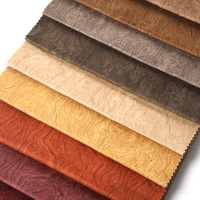 Tissu d'ameublement en microfibre suédée à grain de bois gaufré, 100% polyester