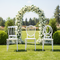 Chaise de banquet extérieure en plastique Flower World H657, design moderne et minimaliste, non pliable, pour mariages et réceptions, directement de l'usine.