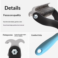 Brosse de toilettage double face pour animaux de compagnie, outil démêlant et anti-chute pour chiens à poils longs, vente en gros
