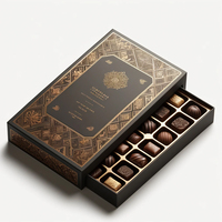 Boîte cadeau de luxe personnalisée pour chocolats avec insert et logo de marque, emballage rigide en carton pour truffes, pralines et bonbons