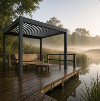 Jiake 6063-T5 Aluminium-Pergola mit motorisiertem Lamellendach für Feuchtgebietsterrassen, Gärten, Terrassen, Außenbereiche, Pavillons und Gartenlauben