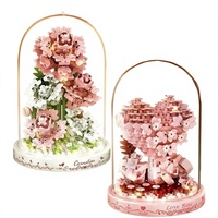 Mini Ramo de Flores, Juego de Bloques de Construcción, Kit de Modelo DIY 3D, Pequeña Decoración de Escritorio, Manualidad, Regalo para el Hogar y la Oficina