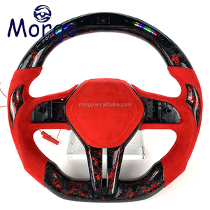 Amélioration intérieure de bouton de klaxon de volant en cuir de conception de course en Fiber de carbone personnalisée pour <span class=keywords><strong>Infiniti</strong></span> Q50 Q50L Q50S Q60 - Product Image 1