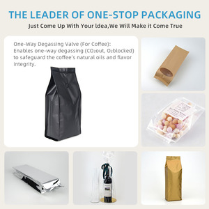Sachet à soufflet latéral à quatre soudures avec impression mate, protection barrière hermétique PET/AL/PE et valve unidirectionnelle <span class=keywords><strong>pour</strong></span> grains de café - Product Image 4