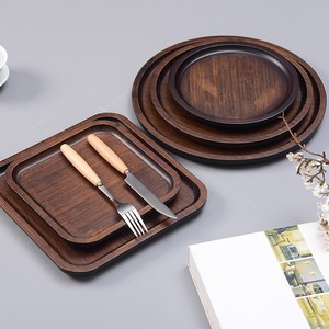 Plateau de service rectangulaire en bois massif, plateau à thé et à fruits, style simple pour la maison et l'hôtel - Product Image 1
