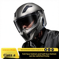 Casque de moto intégral rétro 25 ans après la création du modèle original avec fente pour écouteurs et fente pour lunettes, certifié 3C/DOT