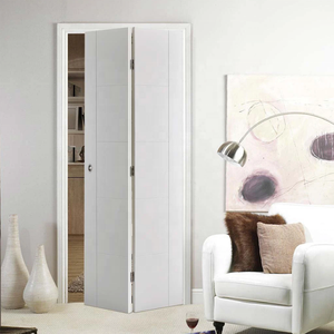 <span class=keywords><strong>Porte</strong></span> pliante à deux battants de style shaker moderne, apprêtée en blanc, avec kit de quincaillerie – Offre spéciale - Product Image 3