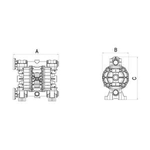Meclube-028-A700-AB1ที่ดำเนินการทางอากาศปั๊มไดอะแฟรมคู่ mod. A700ในปะเก็นอลูมิเนียมใน NBR - Product Image 2
