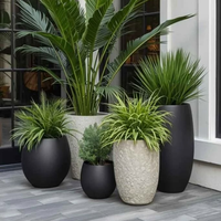 Vase de luxe en fibro-ciment, pots de jardin extra-larges en FRP, jardinières de grande taille pour l'extérieur