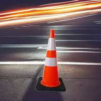 Cône de signalisation en PVC orange haute réflectivité de 750mm pour l'avertissement de trafic