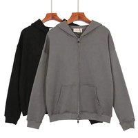 Hoodie décontracté en coton épais pour homme, avec logo personnalisé, design mode streetwear hip-hop, manches amples et fermeture éclair
