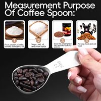 Logo personnalisé, cuillère à espresso et cuillère doseuse classique en acier inoxydable 304, manche court, 15 ml/1T et 30 ml/2T, pour poudre de thé, cadeaux d'affaires