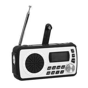 Radio solaire d'urgence à manivelle, 4000 mAh avec bande météo NOAA et lampe torche SOS pour la survie en extérieur - Product Image 1