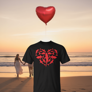 T-shirt Sharks Heart Love Fish pour hommes, femmes et enfants, design pour la Saint-Valentin - Product Image 3