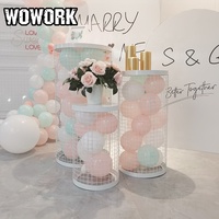 2026 WOWORK Fushun Fournitures de mariage et de fête, ensemble de supports de présentation en métal doré et cristal pour desserts et fleurs, pour accessoires de présentation d'événements