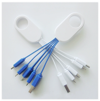 Kabel pengisi daya Usb Logo kustom warna kuning, gantungan kunci kabel pengisi daya 3 4 5 in 1