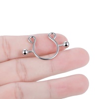 Ventes chaudes Anneau en fer à cheval en acier inoxydable 14G Nouveau design Acier inoxydable chirurgical 316 Anneaux de tétons réglables sans perçage