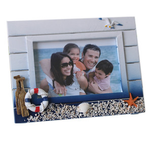 Children's Personalized Mediterranean Photo <b>Frame</b> 6-inch Rectangle Handmade Wooden Tabletop Decorative Picture <b>Frame</b> - Product Image 4