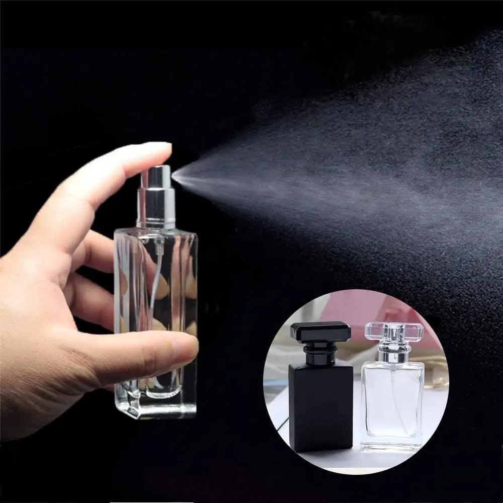 30Ml 50Ml Clear Black Parfumflesjes Lege Glas Mist Spray Flessen Dispenser Verstuiver