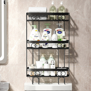 Étagère de rangement multifonctionnelle à 3 niveaux pour toilettes, étagères flottantes murales, meubles tendance - Product Image 5