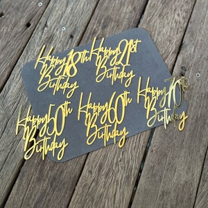 ของตกแต่งเค้กอะคริลิคแบบใช้ซ้ำได้ ลายสุขสันต์วันเกิด สไตล์เกาหลี สำหรับงานปาร์ตี้ ตกแต่งโต๊ะขนมหวาน - Product Image 2