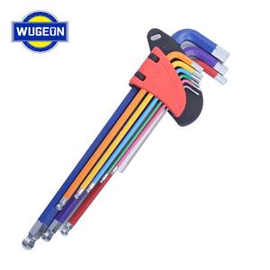 Juego de Llaves de Bola Métricas Extra Largas Wugeon de 9 Piezas, Grado Industrial OEM, Antichispas, Mango Ergonómico, Acero Cromo-Vanadio, Codificación por Colores - Product Image 2