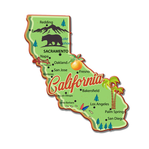 Nhà Máy Biểu Tượng Tùy Chỉnh Nhựa 3D In Ấn California Hình Dạng Bản Đồ Sticker California Đầy Màu Sắc Nhà Nước Lưu Niệm Tủ Lạnh Nam Châm - Product Image 1